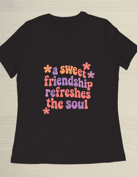 Sweet Friendship Black T-Shirt – Gift For Friends