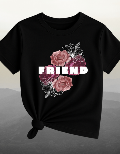 Bloom Bestie Black T-Shirt – Gift for Best Friend