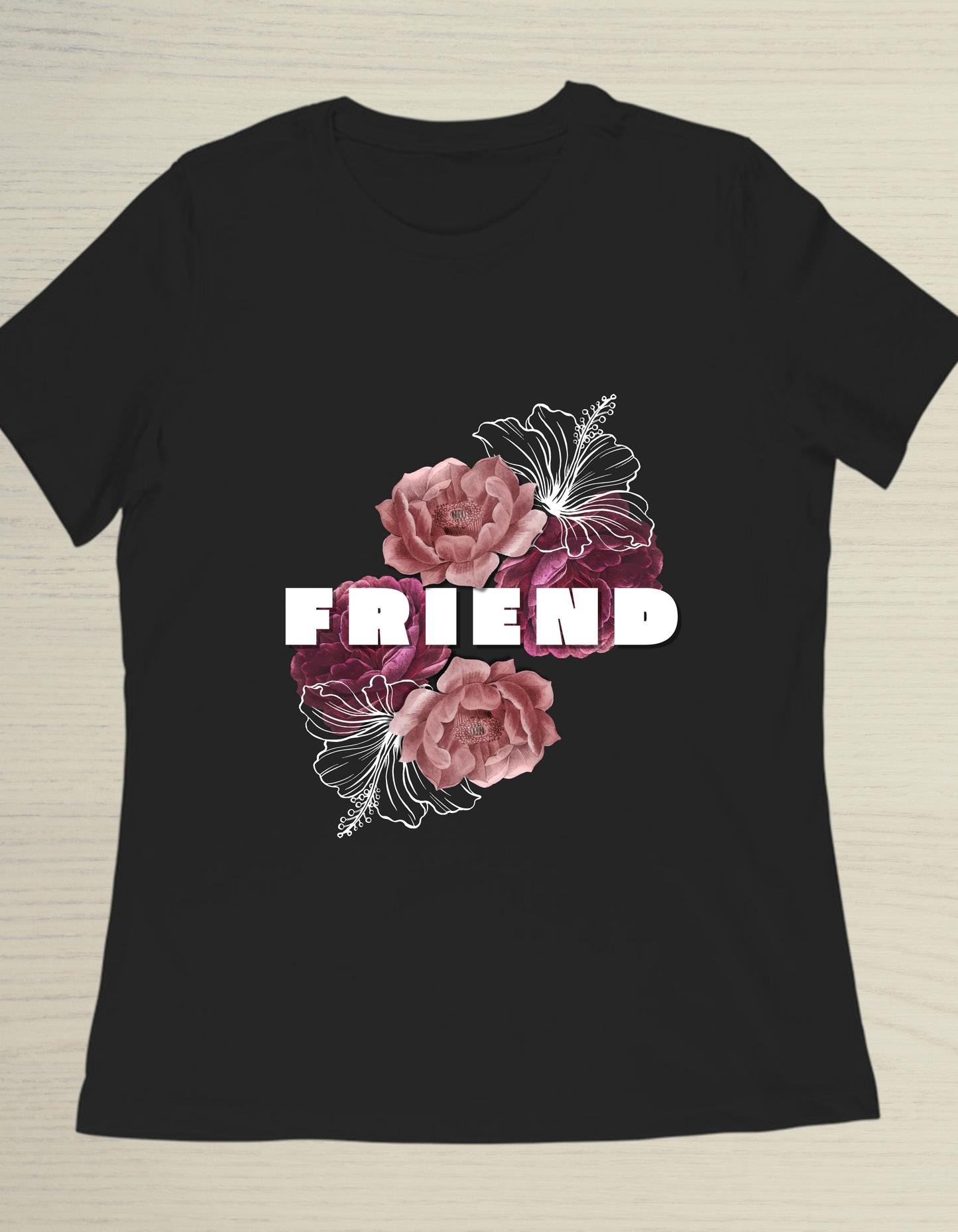 Bloom Bestie Black T-Shirt – Gift for Best Friend