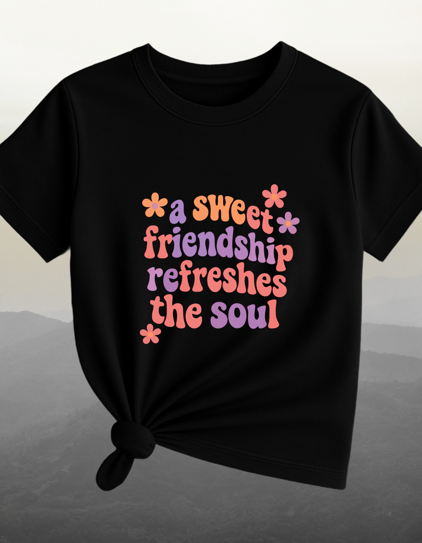 Sweet Friendship Black T-Shirt – Gift For Friends