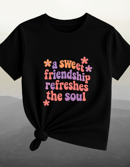Sweet Friendship Black T-Shirt – Gift For Friends