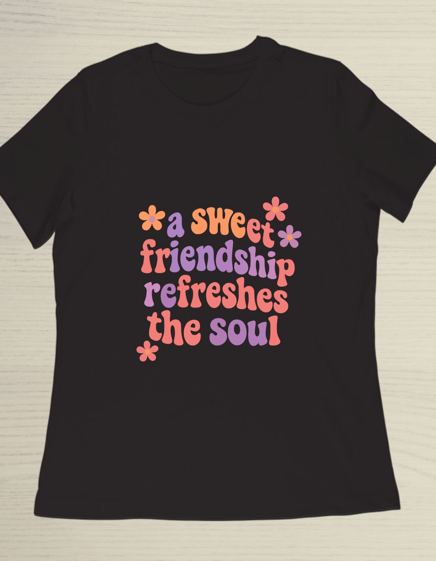 Sweet Friendship Black T-Shirt – Gift For Friends